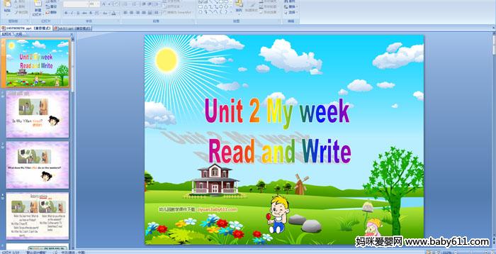 Unit 2 My week Read and Write